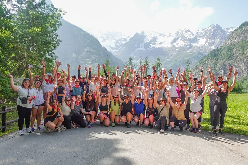 Séminaire incentive d'entreprise en montagne, photo de groupe
